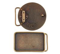 SUPERFINDINGS 2Pcs Vintage Blank Belt Buckles Western Plain Belt Buckles Replacement Belt Buckle Antique Bronze DIY Blank Cowboy Belt Buckles for Engraving DIY