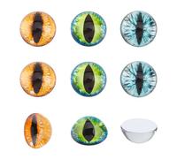 SUPERFINDINGS 3 Pairs 3 Styles 30mm Dragon Eyes Reptile Glass Dome Eyes Half Round Cabochon Eye Glass Dome Cabochons with Dragon Eye Pattern for DIY Crafts Clay Puppets Cosplay Props Jewelry Making