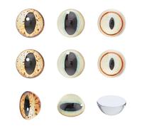 SUPERFINDINGS 3 Pairs 3 Styles 30mm Fantasy Monster Glass Dome Eyes Dragon Eyes Half Round Cabochon Eye Glass Dome Cabochons with Dragon Eye Pattern for DIY Crafts Puppets Cosplay Props Jewelry Making