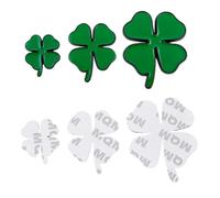 SUPERFINDINGS 3 Sets 3 Sizes 3D Metal Car Four-Leaf Clover Sticker Green Car Decoration St. Patrick's Day Decals Auto Car Motorcycle Logo for Car Window Laptops Luggage