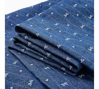 SUPERFINDINGS 3 Yards Washed Denim Fabric 12oz Marine Blue 67 Inch/170cm Wide Heart Bow Jacquard Denim by The Yard Non-Stretch Cotton Poly Sewing Fabric for Handmade Jeans Jackets Craft