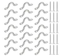 SUPERFINDINGS 30 Sets M6 Stainless Steel Eye Straps for Bimini Boat Top with 60Pcs Screws Bimini Boat Top PAD Eye Kayak Deck Loops Ceiling Wall Mount U Hooks