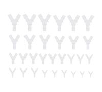 SUPERFINDINGS 30Pcs Plastic Barb Equal Y-type Three-way Pagoda Joint Water Divider Polypropylene Pipe Connectors Adapter Union for Air Line Tubing Pipe 19~73x13~57.5x4.5~21mm
