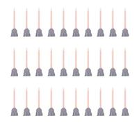 SUPERFINDINGS 30Pcs Plastic Epoxy Mixing Nozzle Tips Orange AB Glue Mixing Tube for Adhesive Gun 10:1 Resin Mixing Nozzle Flat Buckle for AB Glue Adhesive 7.3x1.8cm, Hole: 0.18cm/0.2cm/0.45cm