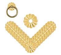 SUPERFINDINGS 30Pcs Round Brass Backplate Washers Gold Gasket 24mm/1Inch Flower Hardware Classical Furniture Hardware Accessories for Drawer Dresser Closet Decoration