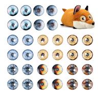 SUPERFINDINGS 32Pcs 8 Colors Glass Eyes 35mm Half Round Eyes Dome Eye Cabochons Safety Eye for Amigurumi Crochet Clay Animals Sculptures Props Jewelry Making, 35x7.5mm