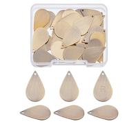 SUPERFINDINGS 32Pcs Brass Teardrop Blank Charms 0.8mm Thick Stamping Blanks Tags Antique Bronze Vintage Stamp Tag Charms Metal Waterdrop Blank Engrave Pendants for Engraving Earring Bracelet Necklace