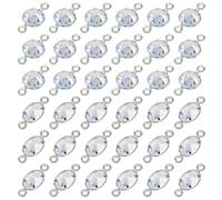 SUPERFINDINGS 36Pcs Cubic Zirconia Connector Sliver Filled Crystal Connector Jewelry Finding Kit Round Glass Links Rhinestone Pendants Connector for Necklace Bracelet Earring