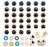 SUPERFINDINGS 36Set Plastic Glitter Safety Eyes 21mm Stuffed Animal Eyes with 36pcs Washers 3D Multicolor Round Craft Crochet Safety Eyes for DIY Crafts Stuffed Animals Puppet Plush Making
