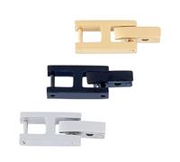 SUPERFINDINGS 3Colors 3Pcs Stainless Steel Jewelry Clasp 0.28inch Square Quick Release Replacement Metal Strap Necklace Bracelet Extender Fold Over Jewelry Clasps