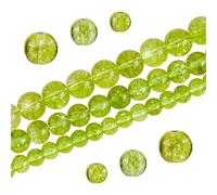 SUPERFINDINGS 3Pcs 3Styles 6mm/8mm/10mm Olive Green Crystal Quartz Gemstones Natural Green Round Smooth Loose Stone Beads for Jewelry Making Bracelet Necklace Earrings