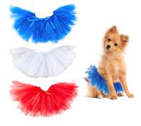 SUPERFINDINGS 3Pcs Doggy Tutu Skirt Tulle Tutu Dogs Birthday Party Supplies Puppy Dog Cute Birthday Dresses for Small to Medium Dogs Cat Puppy Birthday Party 17.5x15cm