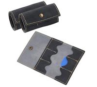 SUPERFINDINGS 3Pcs Leather Guitar Pick Holder Black Guitar Pick Case Variety Pack Picks Case Pouch Bass Picks Bag 15.6x10cm Snap-Button Picks Card Sleeve Gift for Guitar Player Travel Storage