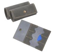 SUPERFINDINGS 3Pcs Leather Guitar Pick Holder Gray Guitar Pick Case Variety Pack Picks Case Pouch Bass Picks Bag 15.6x10cm Snap-Button Picks Card Sleeve Gift for Guitar Player Travel Storage