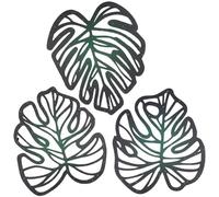 SUPERFINDINGS 3Pcs Wooden Palm Leaves Wall Art Bohemia Wood Wall Decoration 3 Sizes Tropical Leaf Wall Art for Bedroom Living Room KitchenOffice Walls
