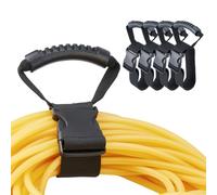 SUPERFINDINGS 4-Pack Heavy-Duty Storage Strap with Handle Holds 22.4Inch/57cm Hook and Loop Cord Carrying Strap Black Extension Cord Organizer for Extension Cord Garden Hose Cable Garage Boat RV