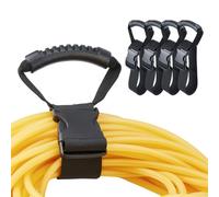 SUPERFINDINGS 4-Pack Heavy-Duty Storage Strap with Handle Holds 31.1Inch/79cm Hook and Loop Cord Carrying Strap Black Extension Cord Organizer for Extension Cord Garden Hose Cable Garage Boat RV