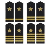 SUPERFINDINGS 4 Pairs 4 Style Pilot Epaulet Shoulder with Golden Stripes Pilot Uniform Epaulets Aviators Epaulettes Shoulder Professional Uniform Bars Shoulders
