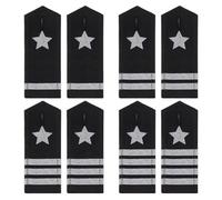 SUPERFINDINGS 4 Pairs 4 Style Pilot Epaulet Shoulder with Silver Stripes Pilot Uniform Epaulets Aviators Epaulettes Shoulder Professional Uniform Bars Shoulders