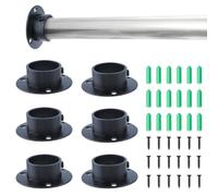 SUPERFINDINGS 4 Pcs Round Post Bases 3.3cm/1.32in Stainless Steel Fence Pole Floor Flange Heavy Solid Pole Floor Flange with Adjustable Screws for Holding The Fence Mailbox Flag Round Posts