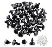 SUPERFINDINGS 40 Sets 3D Bear Eyes with Spacer Plastic 16mm Dolls Glitter Safety Eyes Half Round Craft Cartoon Crochet Eyes for Soft Plush Crochet Animal Stuffed Doll Crafts DIY