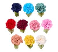 SUPERFINDINGS 40Pcs 10 Colors Ribbon Flowers Appliques Small Satin Carnation Bows Mini Ribbon Carnation Tiny Artificial Fabric Flower Multicolor Mini Craft Flowers for Crafts DIY Wedding Decoration