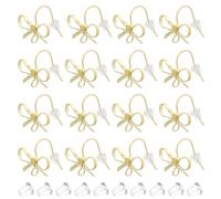 SUPERFINDINGS 40Pcs Bow Earring Hooks Brass Bowknot Stud Earrings Bow Tie Ear Wire Bulk with 50Pcs Plastic Ear Nuts Golden 22 Gauge Jewelry Making Supplies DIY Craft Women Beginner, Hole: 2mm