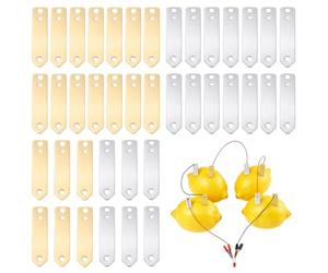 SUPERFINDINGS 40Pcs Copper Zinc Electrode Strips Brass and Zinc Anode Strips Science Experiment Electrode Strips with Pre-Drilled Holes for DIY Electroplating Projects Home Schools Learning