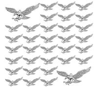 SUPERFINDINGS 40Pcs Eagle Charms Alloy Hawk Pendants Tibetan Style Bird Charms Antique Silver Hanging Eagle Pendants with 1.8mm Hole for Necklace Bracelet Earring DIY Jewelry Making