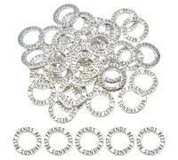 SUPERFINDINGS 40Pcs19.5mm Antique Silver Circle Charms Best Friends Charm Alloy Round Rings Engraved Words Stamped Pendants for DIY Crafts Bracelet Necklace Birthday Gifts Jewelry Making Supplies