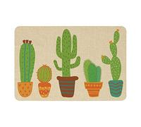 SUPERFINDINGS 40x60cm Home Door Mat with Non Slip Rubber Backing Cactus Ultra Absorb Mud Easy Clean Doormat for Outdoor Indoor Garage Entrance