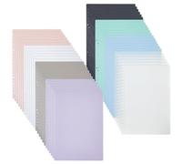 SUPERFINDINGS 48Pcs Binder Dividers 8 Colors A5 Punch Plastic Index Divider 21.5x15cm Durable Colorful Planner Dividers Page Folder Divider Sheets Protectors for Notebook Travel Journal,hole: 5/7mm
