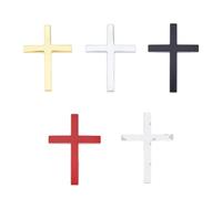 SUPERFINDINGS 4Colors Cross Auto Emblem Alloy Metal Jesus Christian Cross Emblem Sticker Self-adhesive for Car Decor Bumper Window Laptops Luggage Exterior Window Motorcycle