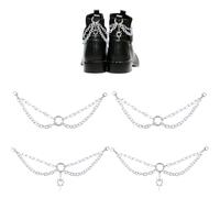 SUPERFINDINGS 4Pcs 2 Styles Aluminum Boot Chains Shoe Charms Chain Decorative Shoe Double Chains Punk Boot Accessories Decoration Chain for Boots Shoes Sneaker Bag Handbags Pants, Length: 30.5cm/12"