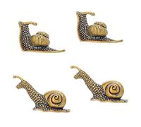 SUPERFINDINGS 4Pcs 2Styles Brass Snail Figurines Snail Small Statue Mini Vintage Snail Ornaments Antique Bronze Snail Decor for Home Offices Desktop Garden Yard Decoration