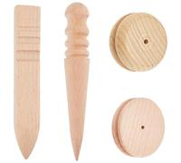 SUPERFINDINGS 4Pcs 4 Styles Wooden Leather Edge Burnisher Wood Polishing Sanding Tools for Smooth PU Leather Trim Handmade Trimmings Grinding Supplies for Belts, Shoe Craft