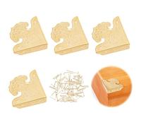 SUPERFINDINGS 4Pcs Brass Box Corner Protectors Furniture Corner Protector Jewelry Box Corners Chest Corners Protector Guard Edge Cover for Picture Frame Wooden Case Cabinet Furniture,Golden