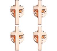 SUPERFINDINGS 4Pcs Cross Pin Lapel Pin Brooch Pins Rose Gold Brass Cross Brooches 20x10mm Metal Badge for Funeral Church Pray Public Event Backpack Clothes
