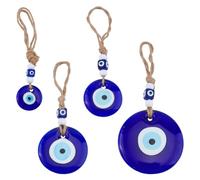 SUPERFINDINGS 4Pcs Evil Eye Wall Hanging Evil Eye Decor Lucky Charms Ward Off Bad Luck for Bedroom Door Hanging Ornament Turkish Nazar Handmade Protection Pendant for Car View Mirror Wedding Party