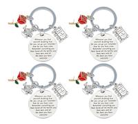 SUPERFINDINGS 4Pcs Movie Inspired Keychain Beauty and The Beast Keychain Fairy Tale Keyring Stainless Steel Teapot Key Ring for Car Mirror Purse Backpack Ornament