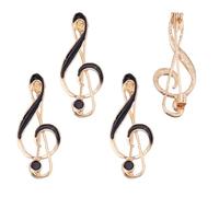 SUPERFINDINGS 4Pcs Music Note Lapel Pin Elegant Note Corsage Brooch Light Gold G Clef Lapel Pins Tiny Treble Clef Pin Music Lover Brooch Badge Alloy Enamel Lapel Badge for Suit Hat Bag Accessories