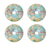 SUPERFINDINGS 4PCS Natural Stone Charms Donut Pendants Gemstone Charms Chinese Feng Shui Lucky Amulet Pendants 30mm Pi Disc Pendant for Women Men Necklace Bracelet Making Gift, Hole: 6.5mm, Shoushan