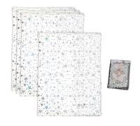 SUPERFINDINGS 4Pcs PVC Book Cover Protector 19x14cm Planner Cover Protector Glitter Star Plastic Book Sleeve Sheet Protectors Transparent Waterproof Books Sleeve for Journal Planners Notebooks