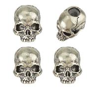 SUPERFINDINGS 4Pcs Skull Beads Large Hole 5.5mm Beads Knife Lanyard Bead Paracord Antique Silver Bead for DIY Crafts Keychain Bracelet Making