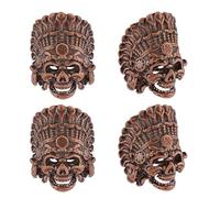 SUPERFINDINGS 4pcs Tibetan Style Alloy European Skull Sword Lanyard Beads, Red Copper, 22x16x13mm, 5mm Hole, for Keychain Bracelet Accessories