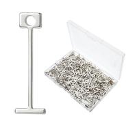 SUPERFINDINGS 500Pcs Leveler Pin Tile Leveler 1.5mm T-Pins System Replacement Steel Needles Reusable Spare Steel Pins Tiling Construction Tools for Wall Floor Building Tiling Leveling System