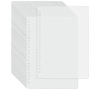 SUPERFINDINGS 50Pcs Clear Binder Dividers A5 Punch Plastic Index Divider 21.5x15cm Durable Planner Dividers Page Folder Divider Sheets Protectors for Planner Notebook Travel Journal,Hole: 5/7mm