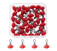 SUPERFINDINGS 50PCS Fishing Rolling Swivel 18.5x12mm Fish Pulley Line Connectors Red Slide Rig Rolling Swivels Plastic Fishing Swivels Cross Line Fishing Tackle Running Slider Bead Swivel