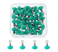 SUPERFINDINGS 50PCS Green Fishing Rolling Swivel 1.85x1.2cm Slide Rig Rolling Swivels Plastic Fishing Swivels Cross Line Pulley Line Connectors Fishing Tackle Running Slider Bead Swivel