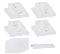 SUPERFINDINGS 50PCS Insertable Self Adhesive Tabs with 4 Sheets(Total 100PCS) Labels Clear File Folder Tabs Sticky File Folder Labels Clear Divider Stick on File for Book Page